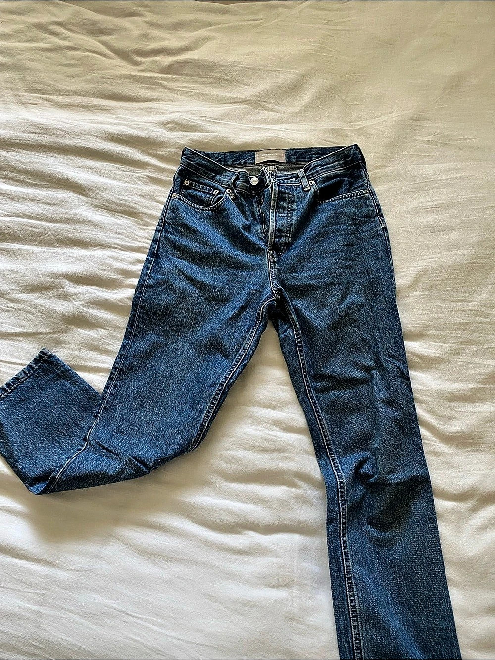 Everlane The High-Rise Cheeky Straight Jean Blue Straight Leg Jeans 26 Ankle